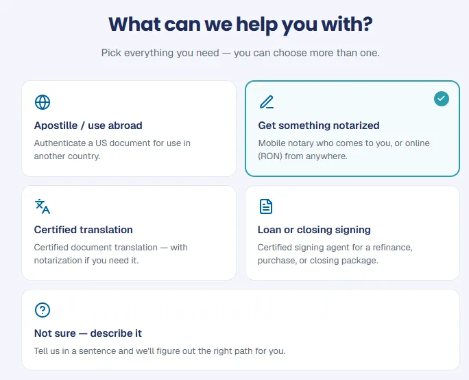 Pick what you need. — product screenshot